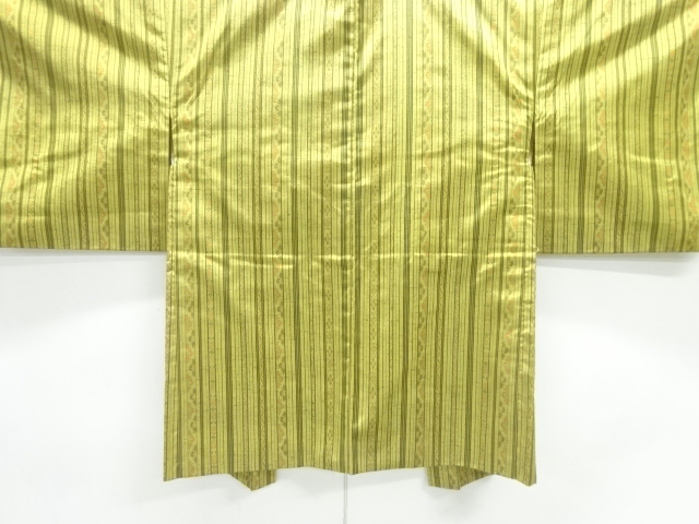 縞に花模様織り出し手織り紬羽織